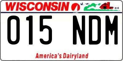 WI license plate 015NDM