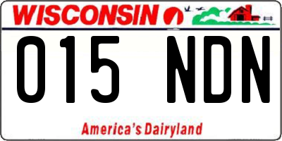 WI license plate 015NDN