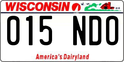 WI license plate 015NDO