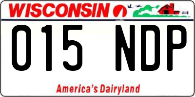 WI license plate 015NDP
