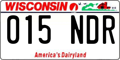WI license plate 015NDR