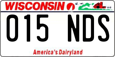 WI license plate 015NDS