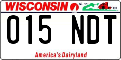 WI license plate 015NDT