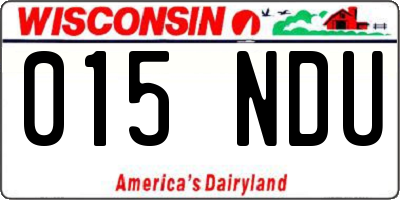 WI license plate 015NDU