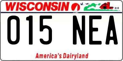 WI license plate 015NEA