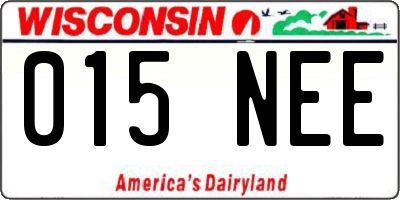 WI license plate 015NEE