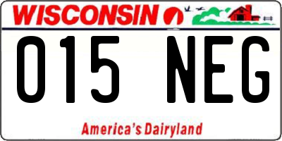 WI license plate 015NEG