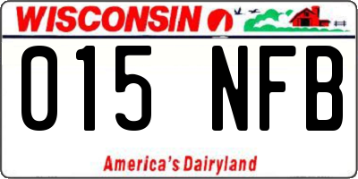 WI license plate 015NFB