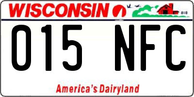 WI license plate 015NFC