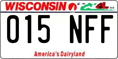 WI license plate 015NFF