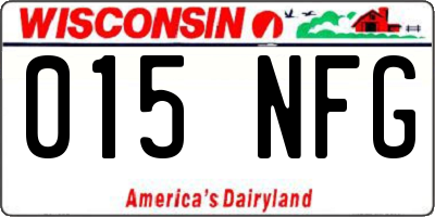 WI license plate 015NFG