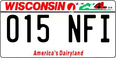 WI license plate 015NFI