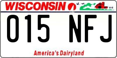 WI license plate 015NFJ