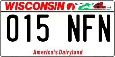WI license plate 015NFN