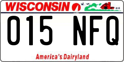 WI license plate 015NFQ