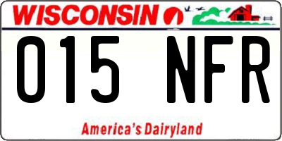 WI license plate 015NFR