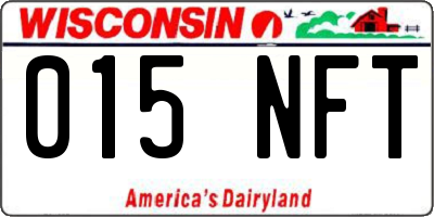 WI license plate 015NFT