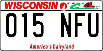 WI license plate 015NFU