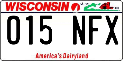 WI license plate 015NFX