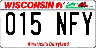 WI license plate 015NFY