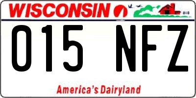 WI license plate 015NFZ