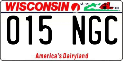 WI license plate 015NGC