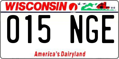 WI license plate 015NGE