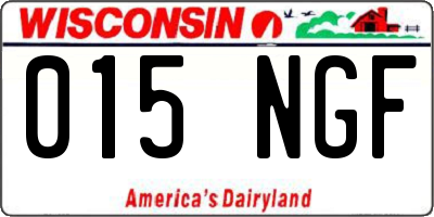 WI license plate 015NGF
