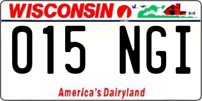 WI license plate 015NGI
