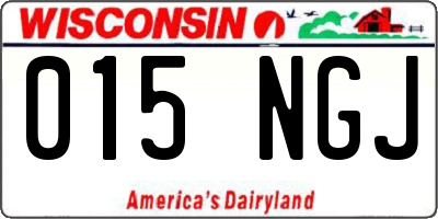 WI license plate 015NGJ
