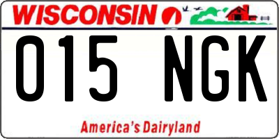 WI license plate 015NGK