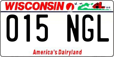 WI license plate 015NGL