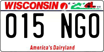 WI license plate 015NGO