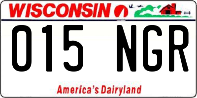 WI license plate 015NGR