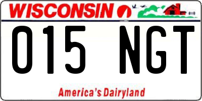 WI license plate 015NGT