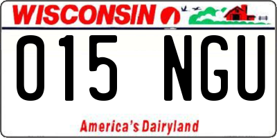 WI license plate 015NGU