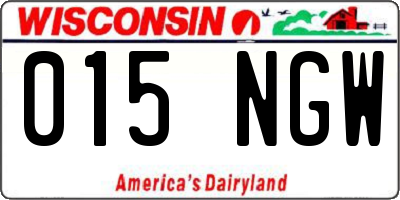 WI license plate 015NGW