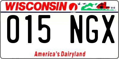 WI license plate 015NGX