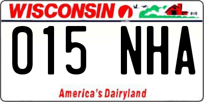 WI license plate 015NHA