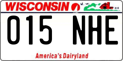 WI license plate 015NHE