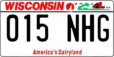 WI license plate 015NHG