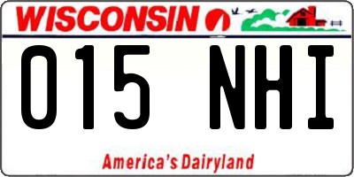 WI license plate 015NHI