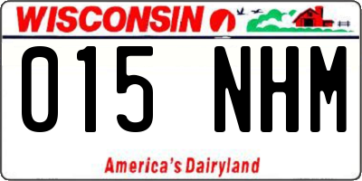 WI license plate 015NHM