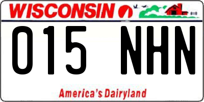 WI license plate 015NHN