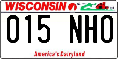 WI license plate 015NHO