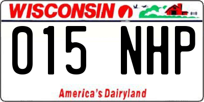 WI license plate 015NHP