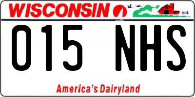 WI license plate 015NHS