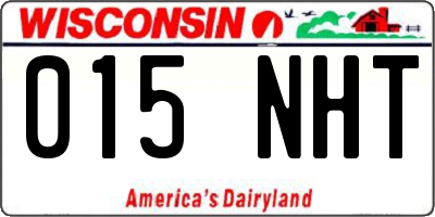 WI license plate 015NHT