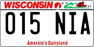 WI license plate 015NIA