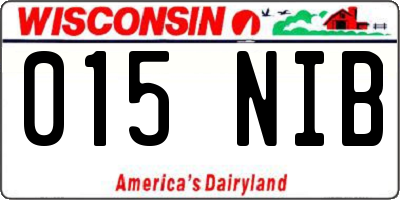 WI license plate 015NIB